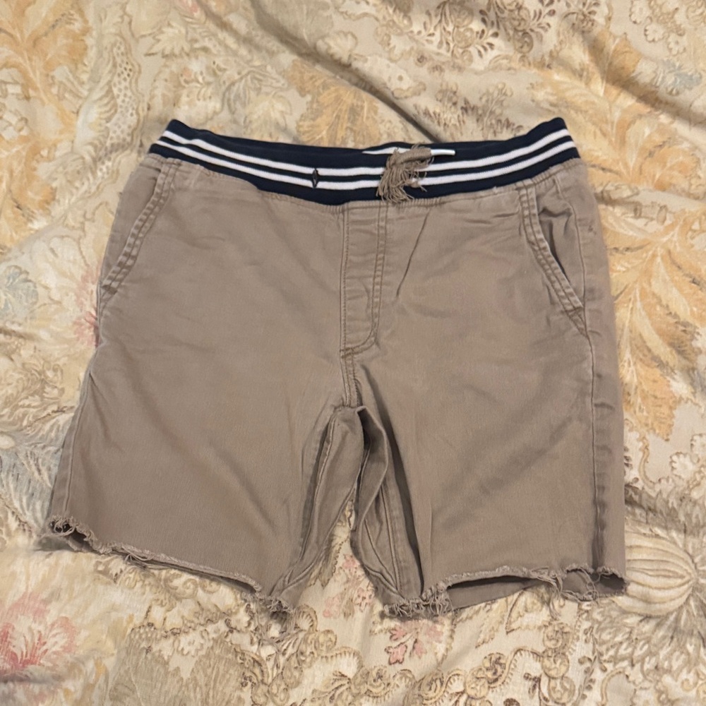 Abercrombie Kids Khaki Shorts with Navy Waistband